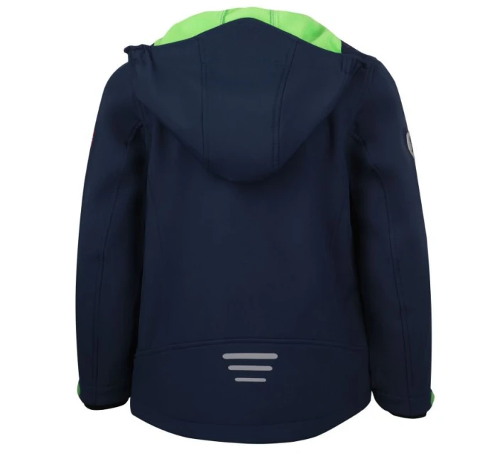 TrollKids Dětská softshellová bunda Trollfjord Jacket navy/light green s reflexními prvky navy blue (161-120)