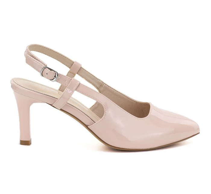 Lakované růžové lodičky bez podpatku Sergio Leone SK157