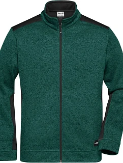 JN Pánská pracovní bunda pletený fleece Strong 02.0 dark green melange/black model 22492801 - Daiber