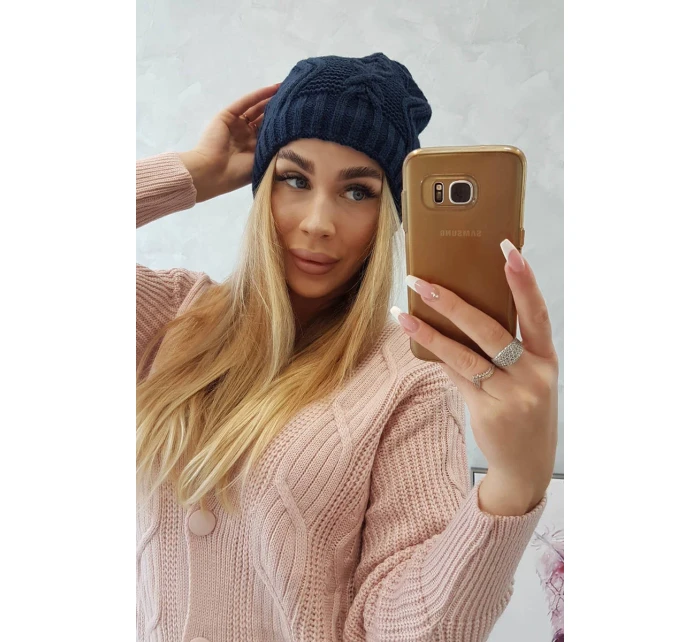 Fleecová čepice navy blue model 18750813 - K-Fashion Fleecová čepice navy blue model 18750813 - K-Fashion