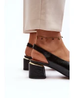 Kůže Sandály Na Podpatku  Hnědé model 21647404 - Laura Messi