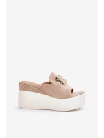 Sandály Na Platformě A Klínu S Ozdobou Béžové model 21682657 - Boto Sandály Na Platformě A Klínu S Ozdobou Béžové model 21682657 - Boto