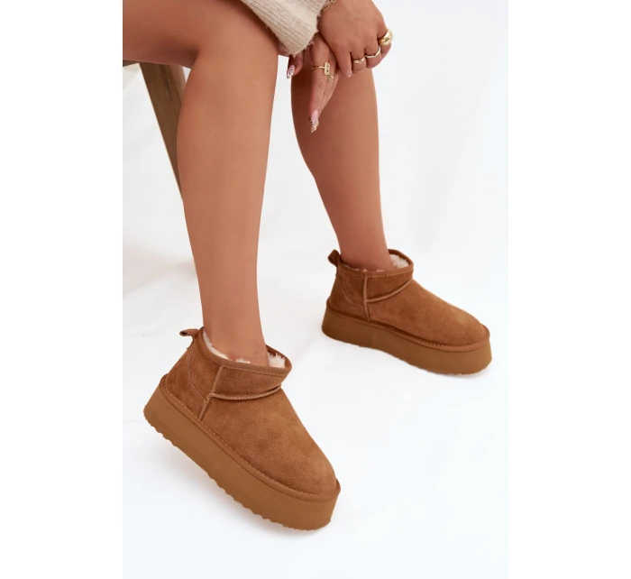 Dámské sněhule z přírodního semiše Camel model 21821905 - Boto