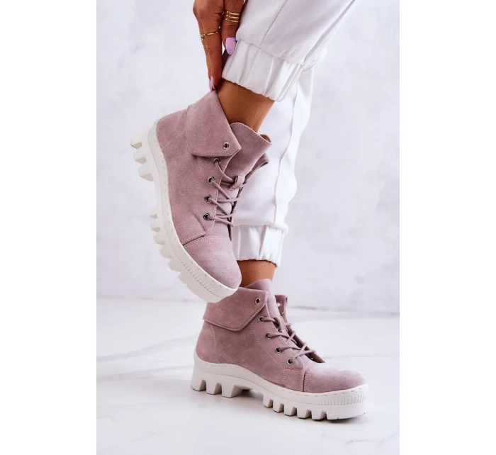 Semišové boty Trapper Tiered Světle fialová Dalles