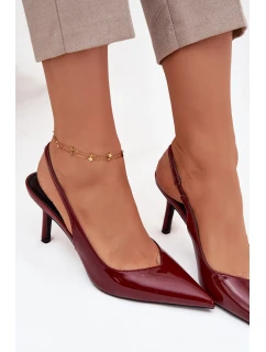 Dámské lakované lodičky na jehlovém podpatku Phelia – bordové