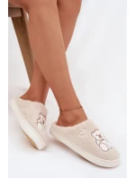 Dámské papuče s kožíškem a motivem medvídka – béžové Noralie Dámské papuče s kožíškem a motivem medvídka – béžové Noralie