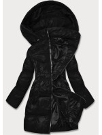 Černá dámská zimní bunda s kapucí (5M722-392)