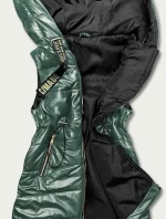 Lesklá zelená vesta s kapucí (B8130-10)