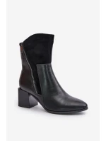 Zateplené dámské boty na podpatku černé model 21672311 - Boto Zateplené dámské boty na podpatku černé model 21672311 - Boto