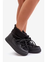 Dámské Sněhule Na Platformě Zateplené Kožíškem Černé Aziara Dámské Sněhule Na Platformě Zateplené Kožíškem Černé Aziara