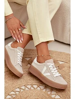 Dámské tenisky z přírodního semiše na platformě Vinceza Béžové Dámské tenisky z přírodního semiše na platformě Vinceza Béžové