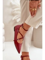 Baleríny Dámské S Špičatými Špičkami A Proplétajícími Se Pásky Bordové Violra