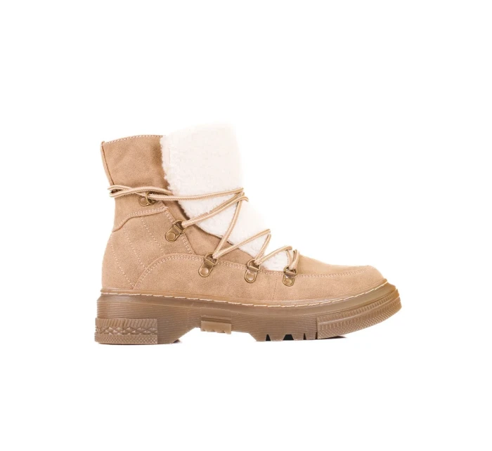 Pohodlné dámské  sněhule hnědé bez podpatku