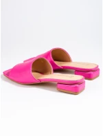 Originální dámské nazouváky růžové na širokém podpatku Originální dámské nazouváky růžové na širokém podpatku