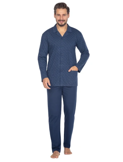 Pyžamo Regina 463 dlouhé/r M-XL L24 pánské rozepínací