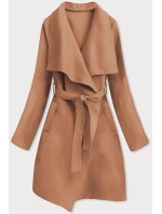Minimalistický dámský kabát ve velbloudí barvě (747ART)