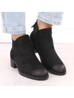 Dámské boty na bloku zateplené černé Potocki 12472 Dámské boty na bloku zateplené černé Potocki 12472