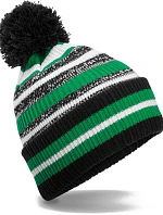Beechfield B 474R Pletená čepice s pruhy "Fan" 53.474R black/kelly green/white
