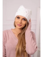 Dámská čepice bílá model 18752335 - K-Fashion Dámská čepice bílá model 18752335 - K-Fashion