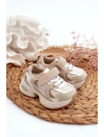 Dětské Sportovní Tenisky Na Suchý Zip Bežové model 21664010 - Boto Dětské Sportovní Tenisky Na Suchý Zip Bežové model 21664010 - Boto