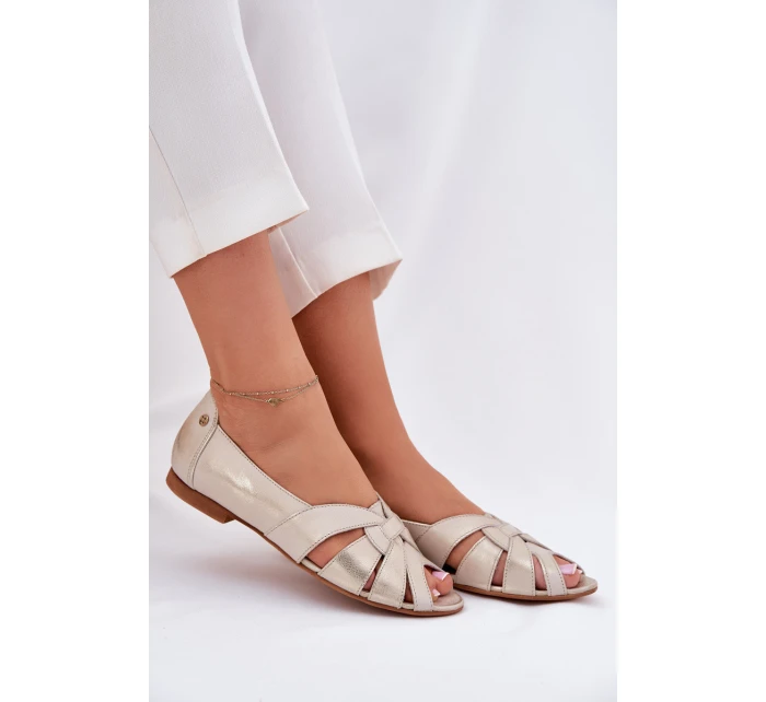 Kožené Baleríny S   Zlatá model 21692623 - Maciejka