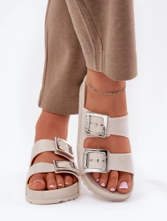 Dámské Pantofle S Přezkami A Béžové model 21695864 - Zaxy