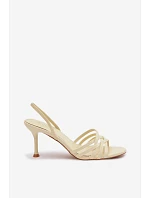 Dámské sandály na podpatku s pásky žluté Velivelle