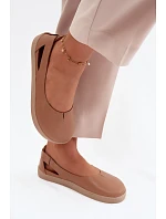 Kožené baleríny Barefoot Zazoo 10217 Cappucino