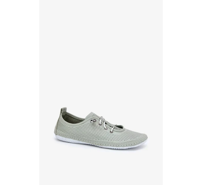 Dámské polobotky z přírodní kůže Artiker – světle zelené