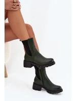 Dámské kotníkové boty Kyra z eko‑kůže – tmavě zelené Dámské kotníkové boty Kyra z eko‑kůže – tmavě zelené