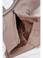 Dámské kožené workery na podpatku s ozdobnými připínáčky Artiker – béžové Dámské kožené workery na podpatku s ozdobnými připínáčky Artiker – béžové