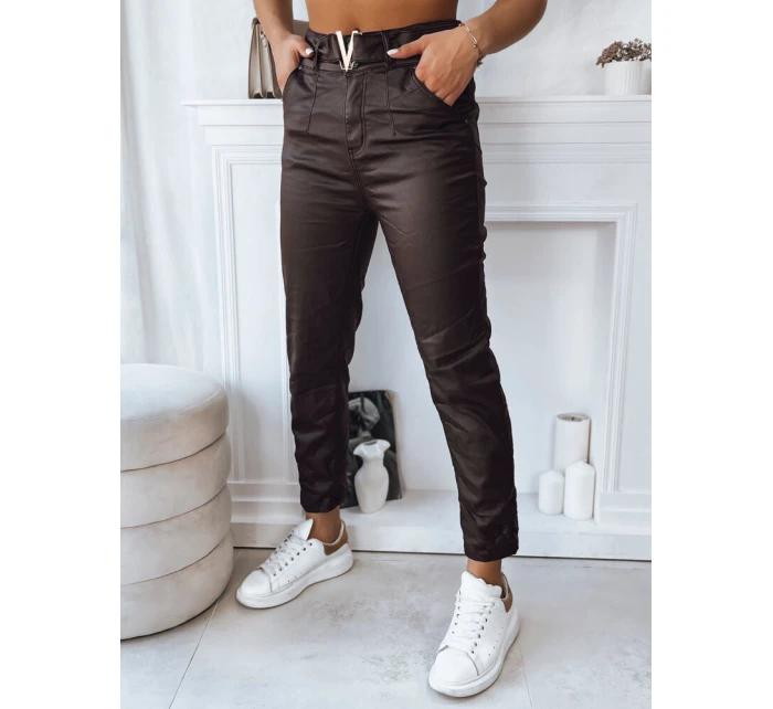 Dámské kalhoty VIOLA tmavě hnědé FashionStreet UY1780