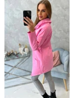 Oversize tunika s obálkou vpředu světle růžová