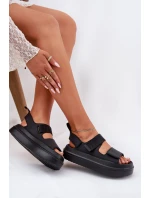 Dámské sandály na platformě se suchým zipem černé model 21696219 - Boto Dámské sandály na platformě se suchým zipem černé model 21696219 - Boto