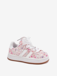 Lesklé Dětské Sportovní Boty Srdíčka Růžové Tessina