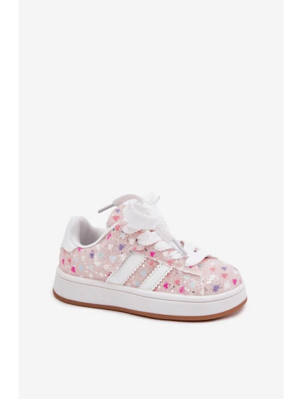 Lesklé Dětské Sportovní Boty Srdíčka Růžové Tessina Lesklé Dětské Sportovní Boty Srdíčka Růžové Tessina