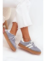 Semišové dámské sneakersy na platformě modré Marisae