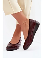 Kožené dámské polobotky na platformě Vinceza 39987 bordó