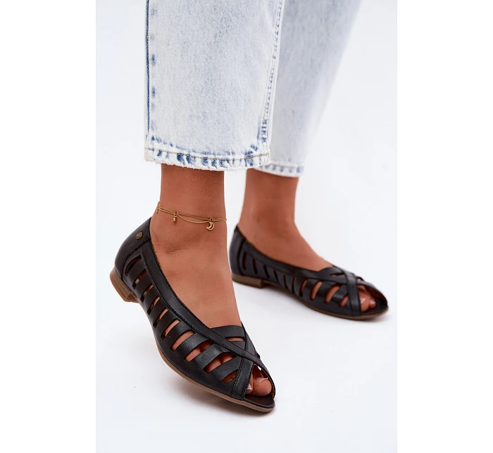 Kožené Baletky S   Hnědé model 22123030 - Maciejka