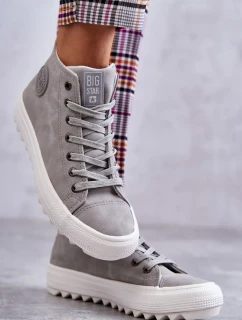Dámské Tenisky Big Star Vysoké Zateplené Šedé EE274114