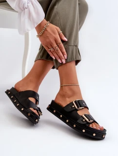 Dámské pantofle na platformě Big Star Černá