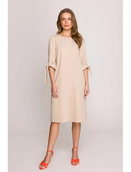 Dámské šaty S393 béžové - Stylove