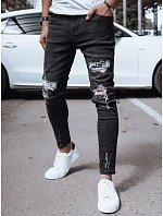 Pánské černé džínové kalhoty FashionStreet UX4141 Pánské černé džínové kalhoty FashionStreet UX4141