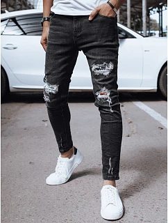 Pánské černé džínové kalhoty FashionStreet UX4141