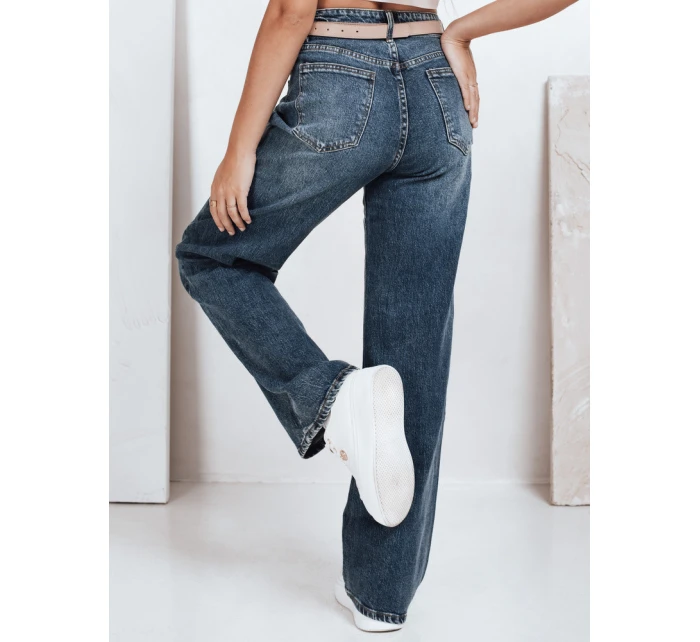 Dámské modré džíny s širokými nohavicemi FashionStreet UY2777