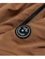 Dámská bunda v karamelové barvě s kožešinovou podšívkou model 21345406 - S'WEST Dámská bunda v karamelové barvě s kožešinovou podšívkou model 21345406 - S'WEST