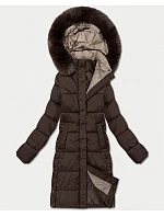 Dámská zimní bunda po kolena v čokoládové barvě model 22545437 - J.STYLE Dámská zimní bunda po kolena v čokoládové barvě model 22545437 - J.STYLE