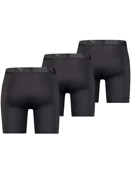 Pánské boxerky Puma Long 3-Pack černé pohodlné