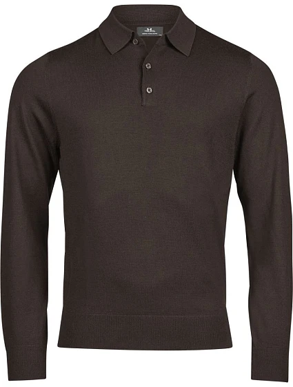 Tee Jays TJ 6002 Polo pletený svetr 18.6002 mocha Tee Jays TJ 6002 Polo pletený svetr 18.6002 mocha