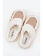 Dámské pantofle na tlusté podrážce s kožešinou Vinceza 19952 Béžové